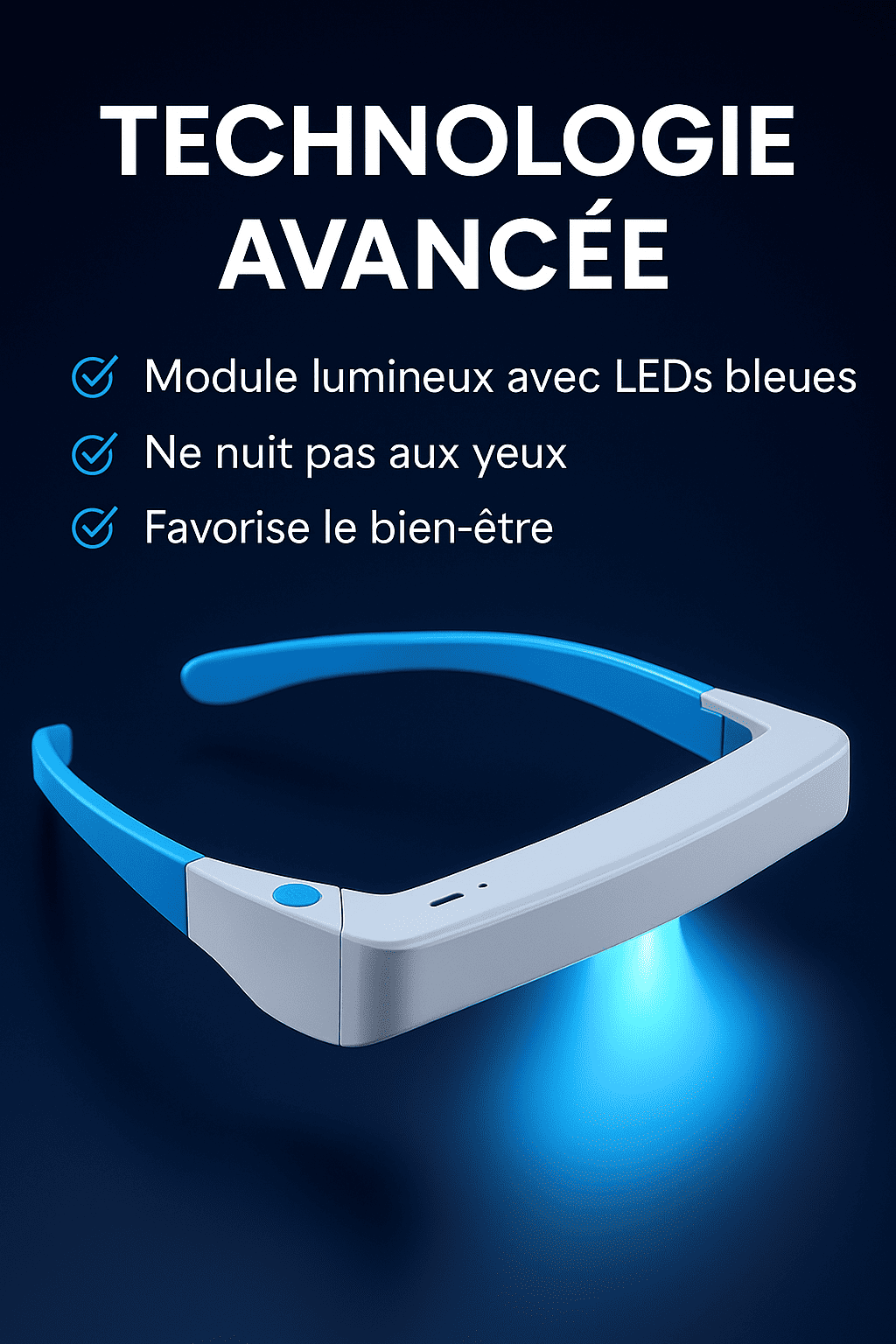 Lunettes de Luminothérapie LED Portables – Anti-Fatigue, Humeur & Énergie Naturelle